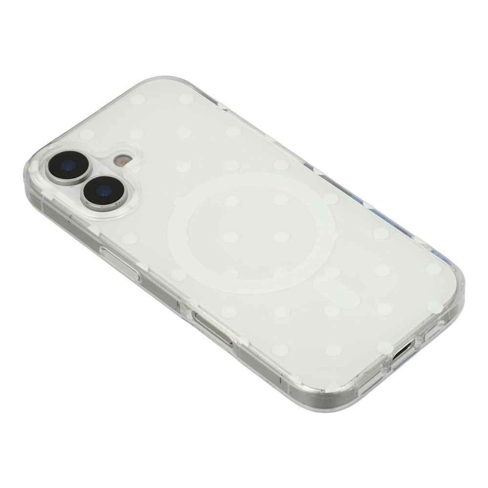 EIDERWOOD iPhone 17 Hybrid Cover m. Polka Design - MagSafe Kompatibel - Gennemsigtig / Hvid