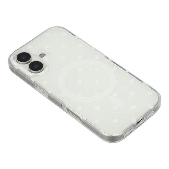 EIDERWOOD iPhone 17 Hybrid Cover m. Polka Design - MagSafe Kompatibel - Gennemsigtig / Hvid