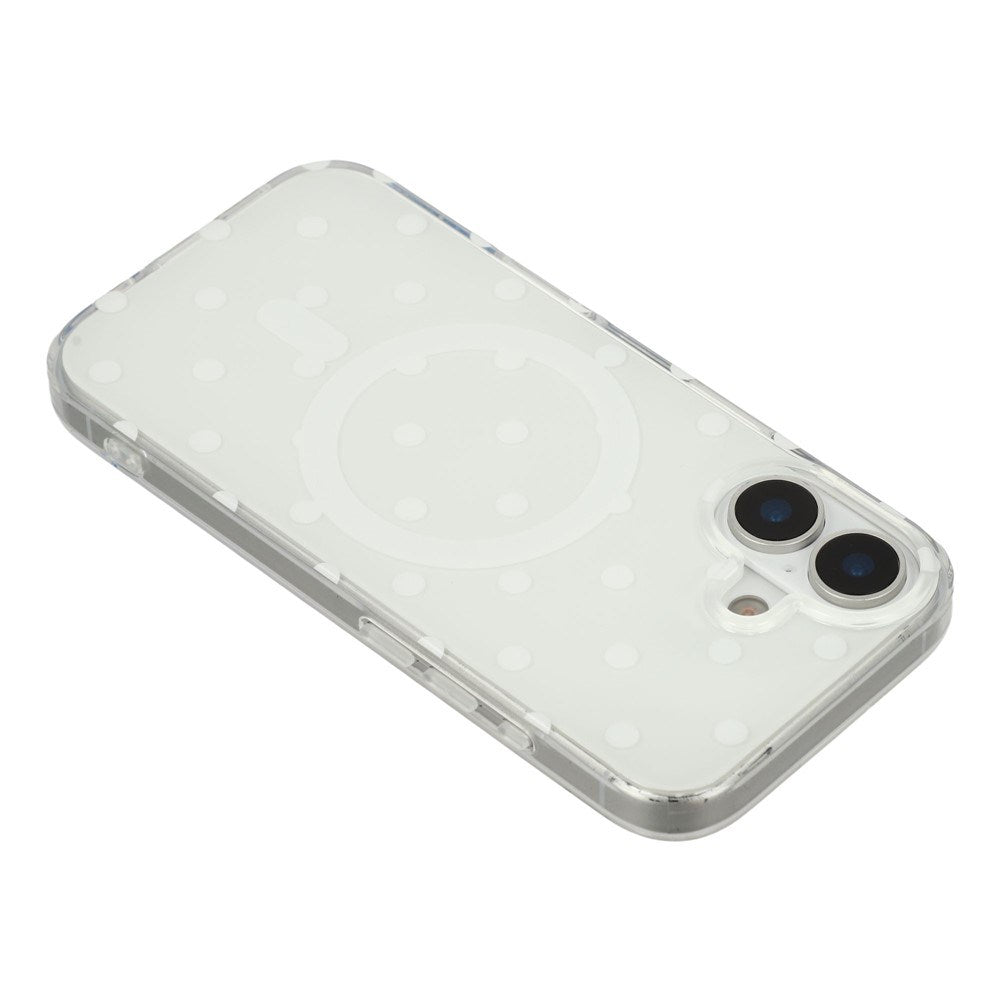 EIDERWOOD iPhone 17 Hybrid Cover m. Polka Design - MagSafe Kompatibel - Gennemsigtig / Hvid