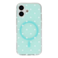 EIDERWOOD iPhone 17 Hybrid Cover m. Polka Design - MagSafe Kompatibel - Gennemsigtig / Turkis