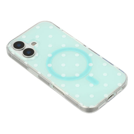 EIDERWOOD iPhone 17 Hybrid Cover m. Polka Design - MagSafe Kompatibel - Gennemsigtig / Turkis
