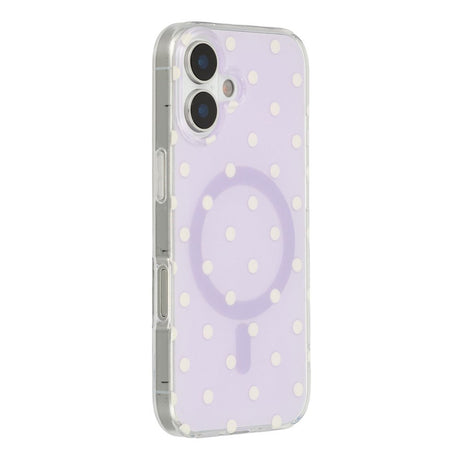 EIDERWOOD iPhone 17 Hybrid Cover m. Polka Design - MagSafe Kompatibel - Gennemsigtig / Lilla