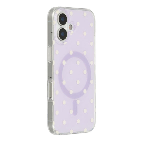 EIDERWOOD iPhone 17 Hybrid Cover m. Polka Design - MagSafe Kompatibel - Gennemsigtig / Lilla