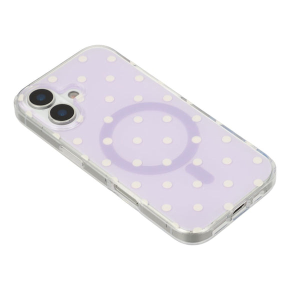 EIDERWOOD iPhone 17 Hybrid Cover m. Polka Design - MagSafe Kompatibel - Gennemsigtig / Lilla