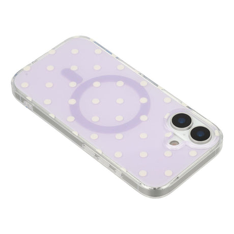 EIDERWOOD iPhone 17 Hybrid Cover m. Polka Design - MagSafe Kompatibel - Gennemsigtig / Lilla