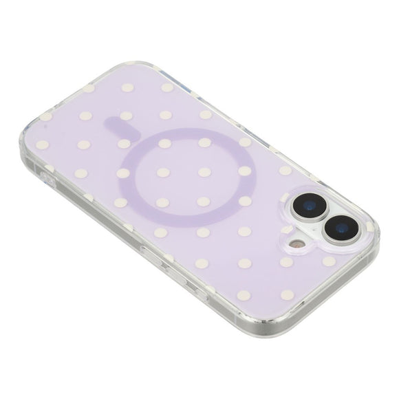 EIDERWOOD iPhone 17 Hybrid Cover m. Polka Design - MagSafe Kompatibel - Gennemsigtig / Lilla