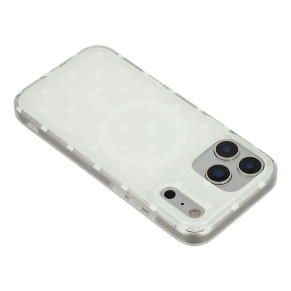 EIDERWOOD iPhone 17 Pro Hybrid Cover m. Polka Design - MagSafe Kompatibel - Gennemsigtig / Hvid