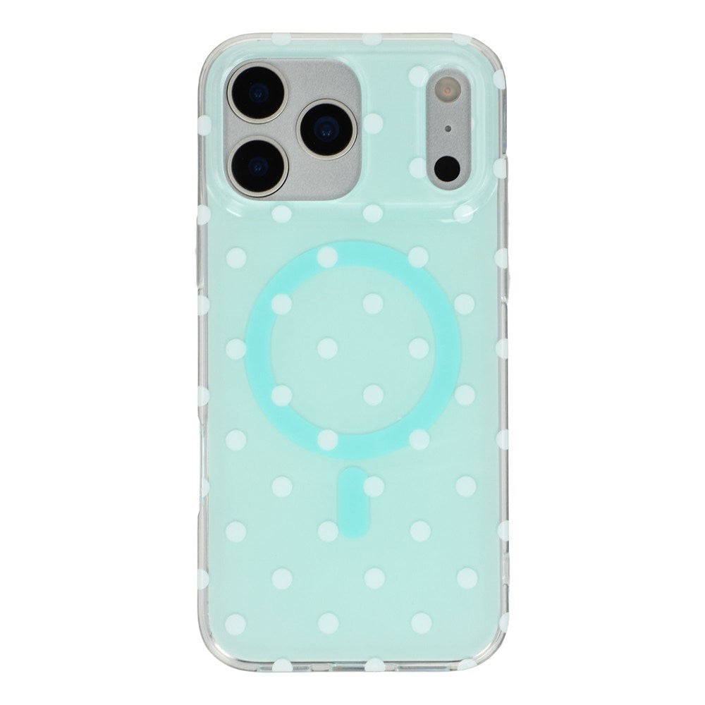 EIDERWOOD iPhone 17 Pro Hybrid Cover m. Polka Design - MagSafe Kompatibel - Gennemsigtig / Turkis