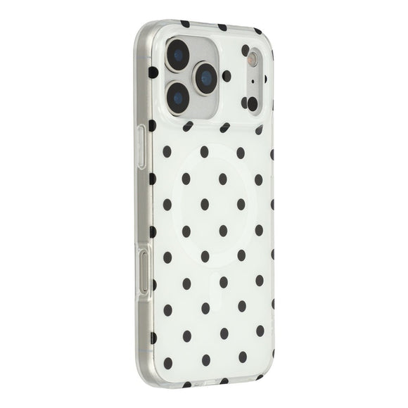 EIDERWOOD iPhone 17 Pro Hybrid Cover m. Polka Design - MagSafe Kompatibel - Gennemsigtig / Sort