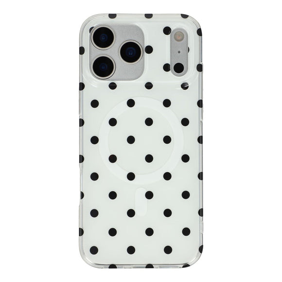 EIDERWOOD iPhone 17 Pro Hybrid Cover m. Polka Design - MagSafe Kompatibel - Gennemsigtig / Sort