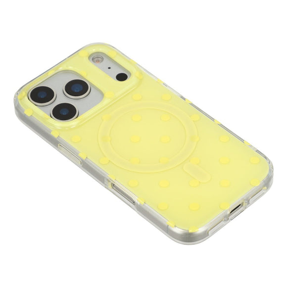 EIDERWOOD iPhone 17 Pro Hybrid Cover m. Polka Design - MagSafe Kompatibel - Gennemsigtig / Gul