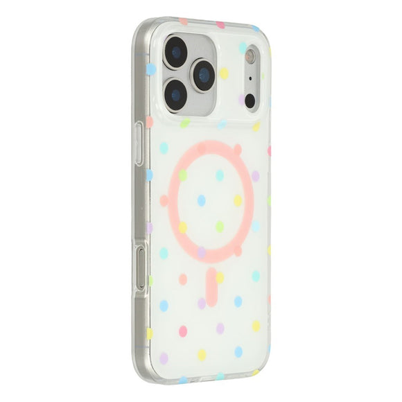 EIDERWOOD iPhone 17 Pro Hybrid Cover m. Polka Design - MagSafe Kompatibel - Gennemsigtig / Multi