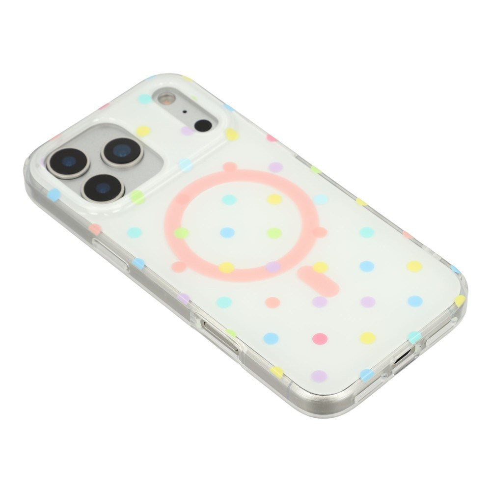 EIDERWOOD iPhone 17 Pro Hybrid Cover m. Polka Design - MagSafe Kompatibel - Gennemsigtig / Multi