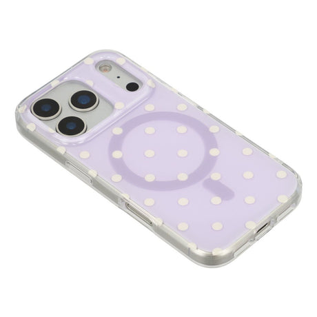 EIDERWOOD iPhone 17 Pro Hybrid Cover m. Polka Design - MagSafe Kompatibel - Gennemsigtig / Lilla