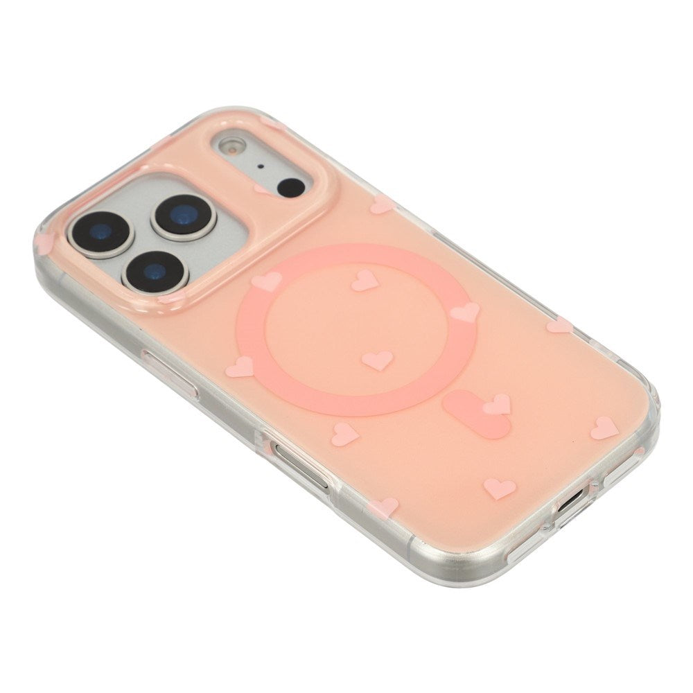 EIDERWOOD iPhone 17 Pro Hybrid Cover m. Polka Design - MagSafe Kompatibel - Gennemsigtig / Lyserød