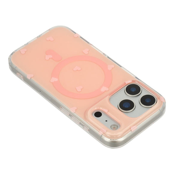 EIDERWOOD iPhone 17 Pro Hybrid Cover m. Polka Design - MagSafe Kompatibel - Gennemsigtig / Lyserød