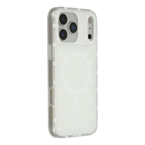 EIDERWOOD iPhone 17 Pro Max Hybrid Cover m. Polka Design - MagSafe Kompatibel - Gennemsigtig / Hvid