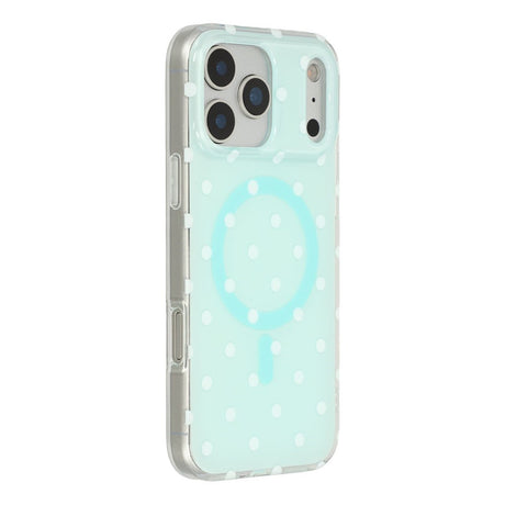 EIDERWOOD iPhone 17 Pro Max Hybrid Cover m. Polka Design - MagSafe Kompatibel - Gennemsigtig / Turkis