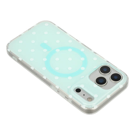 EIDERWOOD iPhone 17 Pro Max Hybrid Cover m. Polka Design - MagSafe Kompatibel - Gennemsigtig / Turkis