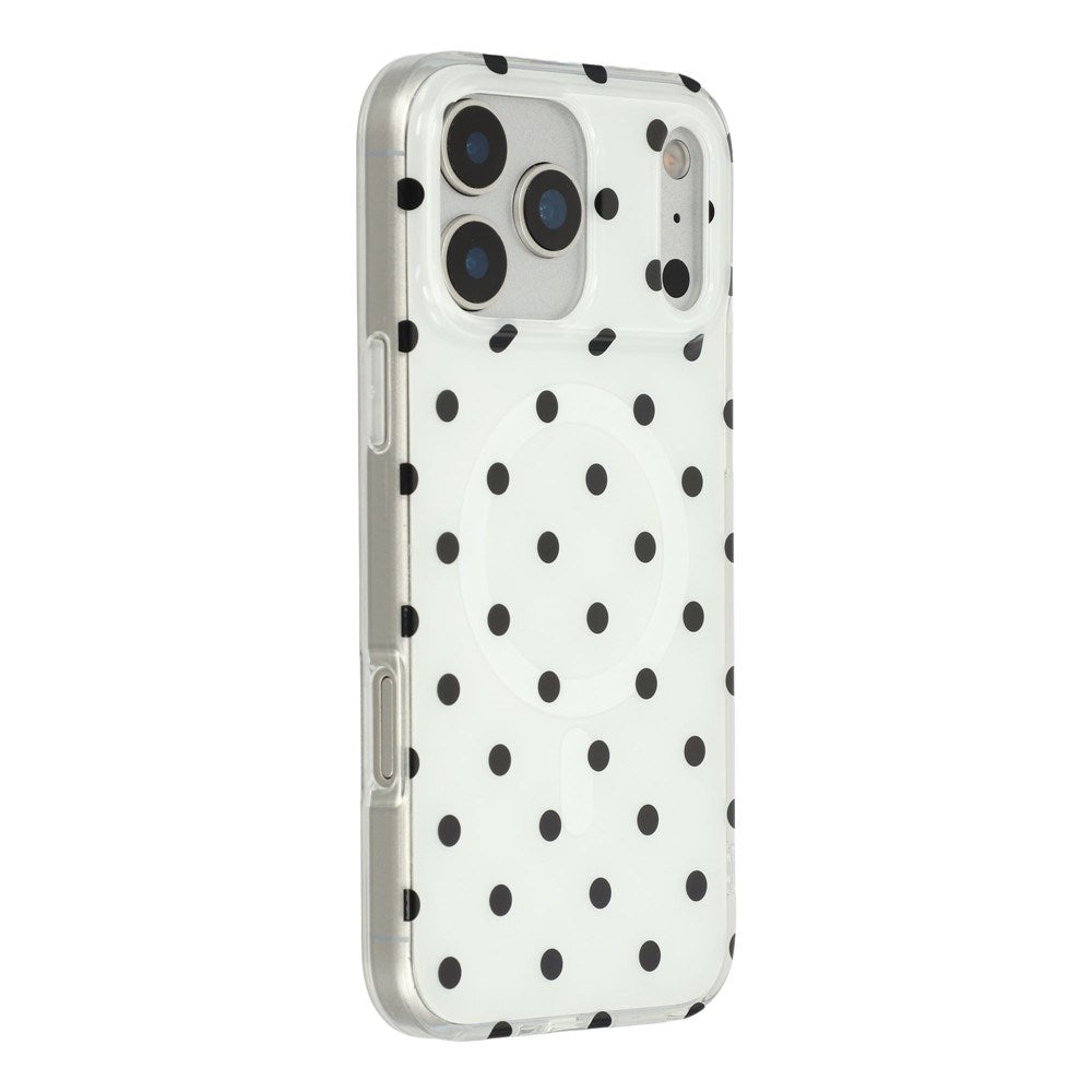EIDERWOOD iPhone 17 Pro Max Hybrid Cover m. Polka Design - MagSafe Kompatibel - Gennemsigtig / Sort