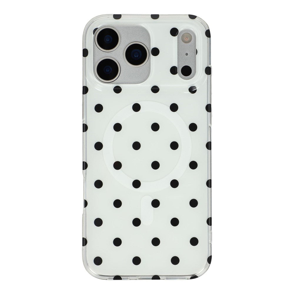 EIDERWOOD iPhone 17 Pro Max Hybrid Cover m. Polka Design - MagSafe Kompatibel - Gennemsigtig / Sort