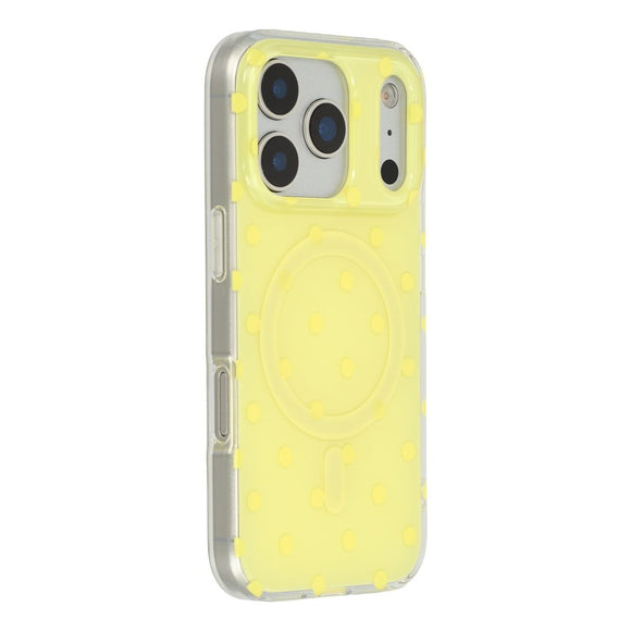 EIDERWOOD iPhone 17 Pro Max Hybrid Cover m. Polka Design - MagSafe Kompatibel - Gennemsigtig / Gul