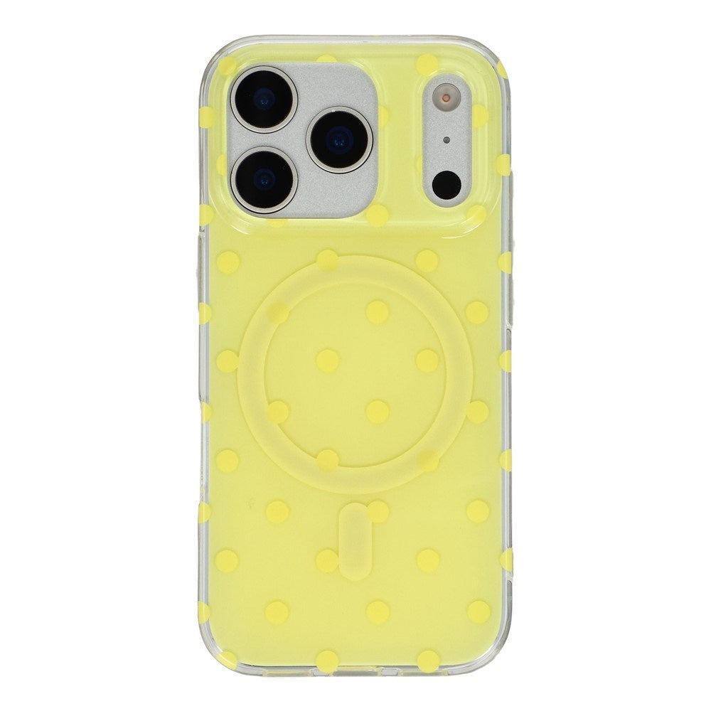 EIDERWOOD iPhone 17 Pro Max Hybrid Cover m. Polka Design - MagSafe Kompatibel - Gennemsigtig / Gul