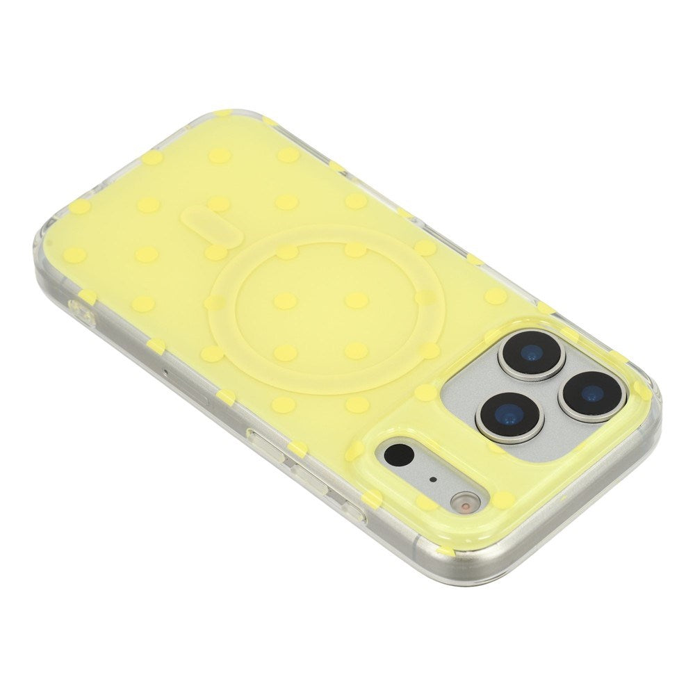 EIDERWOOD iPhone 17 Pro Max Hybrid Cover m. Polka Design - MagSafe Kompatibel - Gennemsigtig / Gul