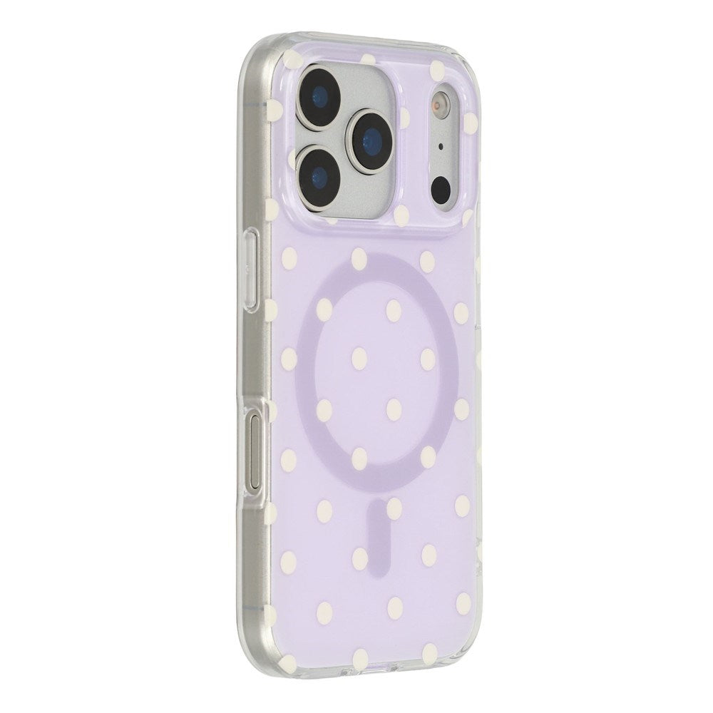 EIDERWOOD iPhone 17 Pro Max Hybrid Cover m. Polka Design - MagSafe Kompatibel - Gennemsigtig / Lilla