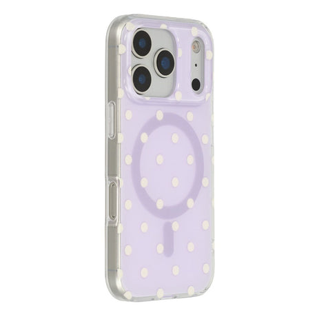 EIDERWOOD iPhone 17 Pro Max Hybrid Cover m. Polka Design - MagSafe Kompatibel - Gennemsigtig / Lilla