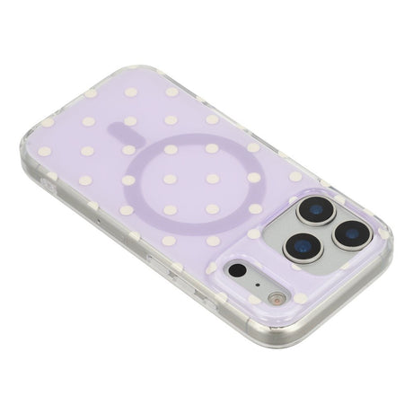 EIDERWOOD iPhone 17 Pro Max Hybrid Cover m. Polka Design - MagSafe Kompatibel - Gennemsigtig / Lilla