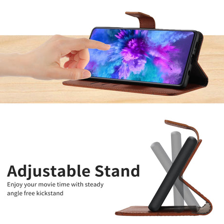 EIDERWOOD OnePlus 15 Kunstlæder Flip Cover m. Aftryk - Brun