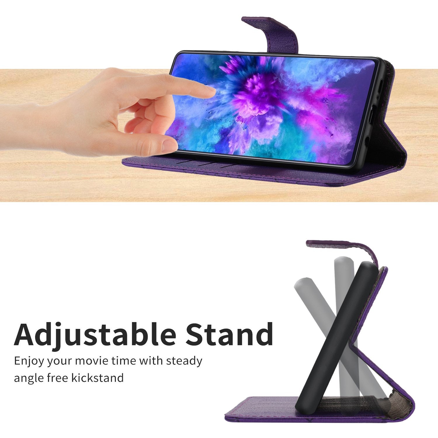EIDERWOOD OnePlus 15 Kunstlæder Flip Cover m. Aftryk - Lilla