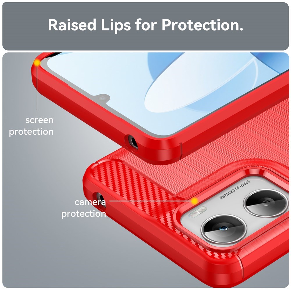 Motorola Moto G06 / G06 Power EIDERWOOD Carbon Fiber Cover - Rød