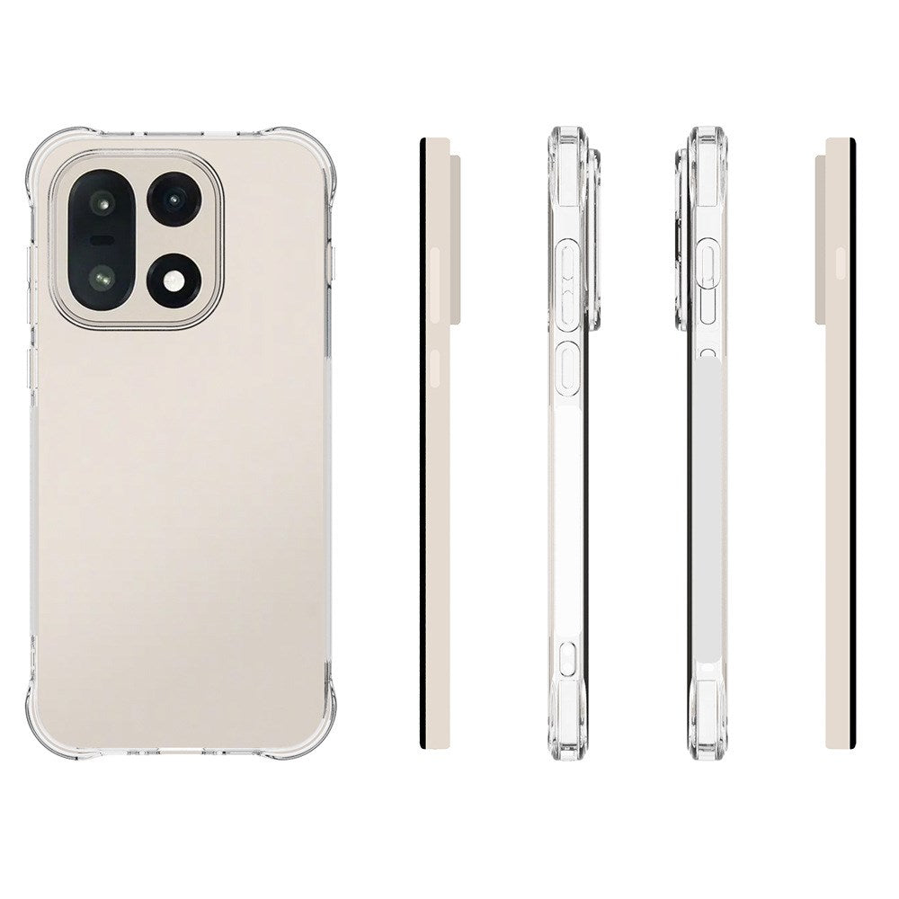 OnePlus 15 Plastik Cover m. Stødabsorberende Hjørner & Side Grip - Gennemsigtig