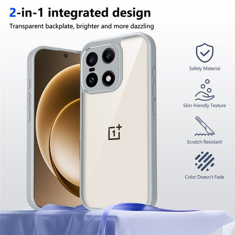 EIDERWOOD OnePlus 15 Fleksibelt Plast Cover - Gennemsigtig/Grå