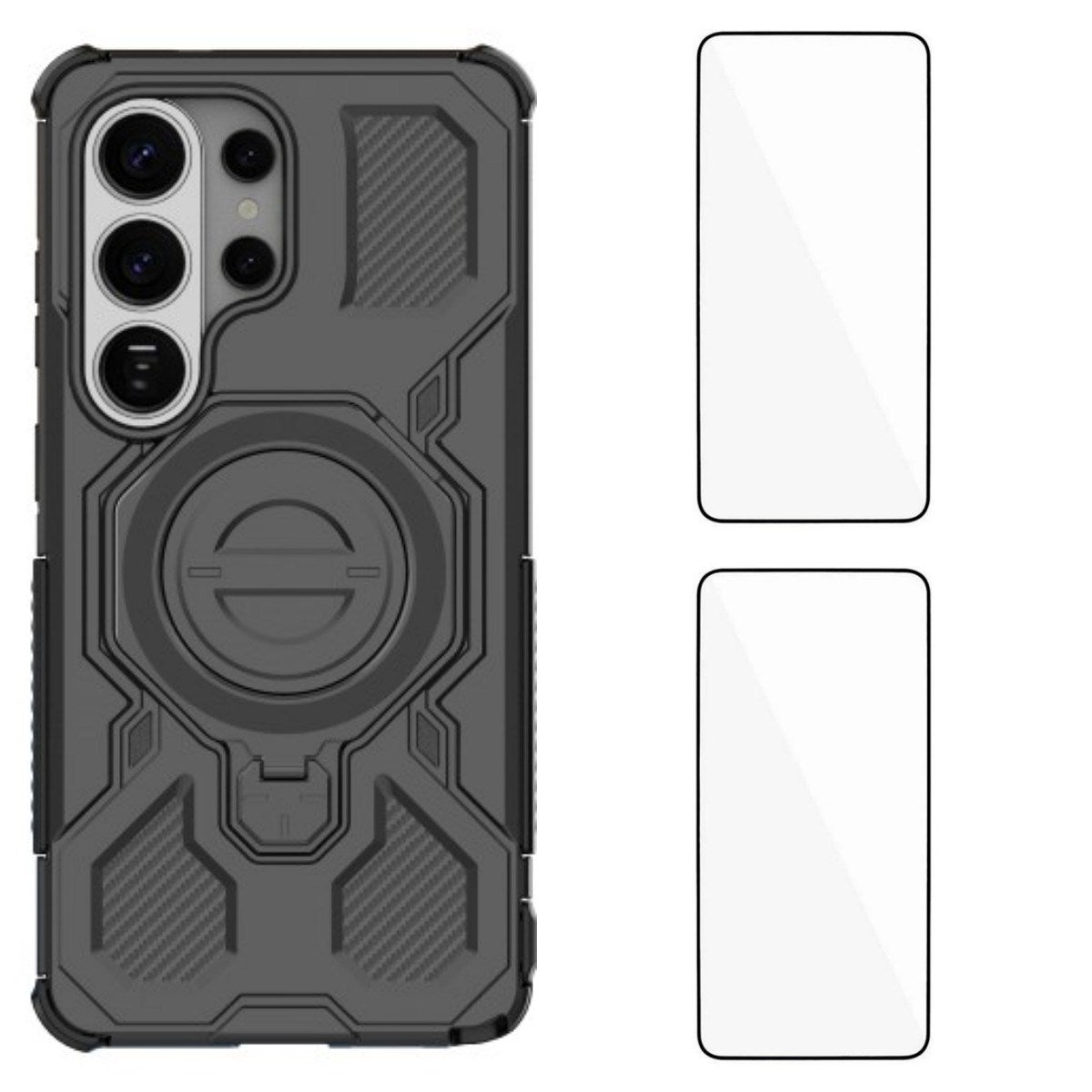 Samsung Galaxy S26 Ultra Håndværkercover m. Kickstand - inkl. 2 x Skærmbeskyttelse - Sort