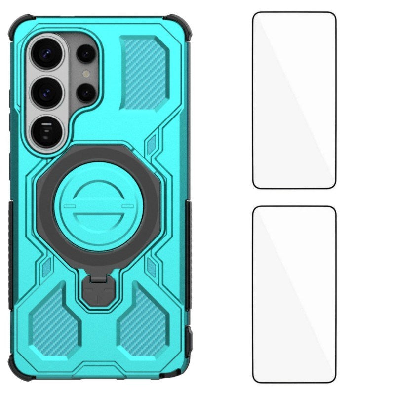Samsung Galaxy S26 Ultra Håndværkercover m. Kickstand - inkl. 2 x Skærmbeskyttelse - Turkis