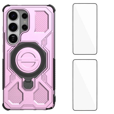 Samsung Galaxy S26 Ultra Håndværkercover m. Kickstand - inkl. 2 x Skærmbeskyttelse - Lyserød