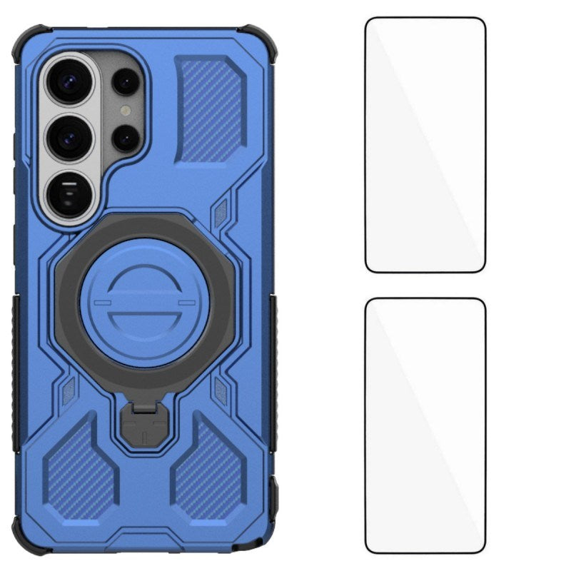 Samsung Galaxy S26 Ultra Håndværkercover m. Kickstand - inkl. 2 x Skærmbeskyttelse - Blå