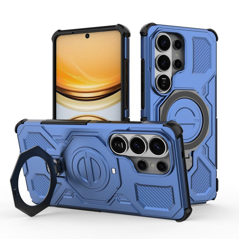 Samsung Galaxy S26 Ultra Håndværkercover m. Kickstand - inkl. 2 x Skærmbeskyttelse - Blå