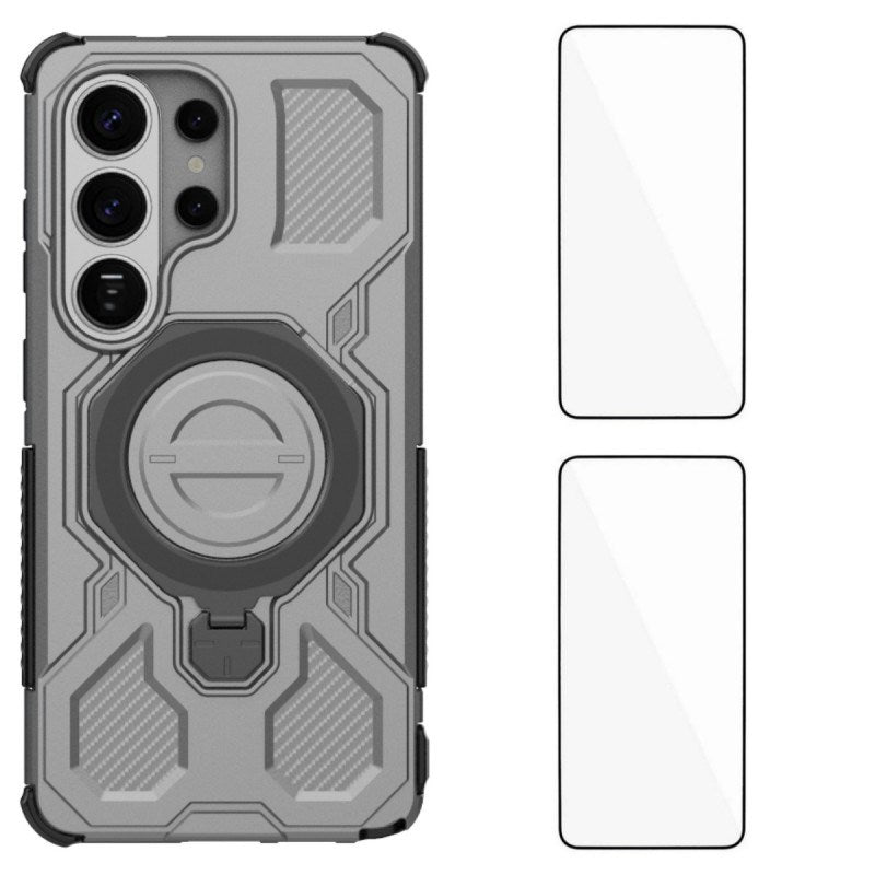 Samsung Galaxy S26 Ultra Håndværkercover m. Kickstand - inkl. 2 x Skærmbeskyttelse - Grå