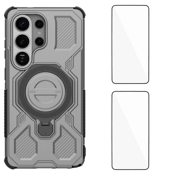 Samsung Galaxy S26 Ultra Håndværkercover m. Kickstand - inkl. 2 x Skærmbeskyttelse - Grå