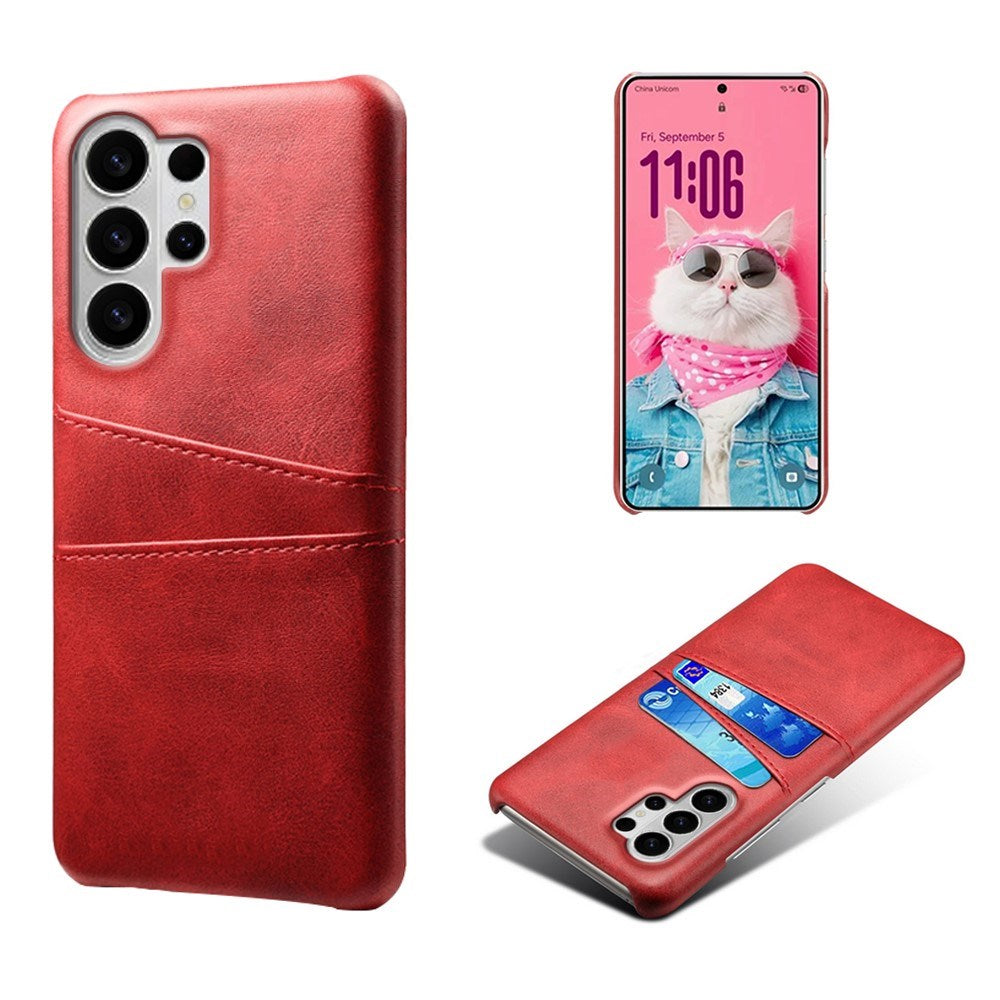 Samsung Galaxy S26 Ultra EIDERWOOD Kunstlæder Cover m. Kortholder - Rød