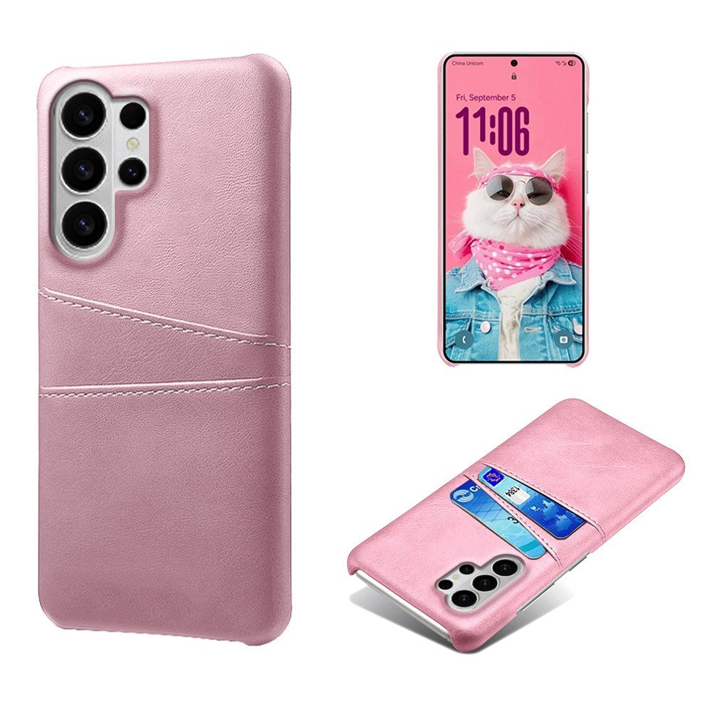 Samsung Galaxy S26 Ultra EIDERWOOD Kunstlæder Cover m. Kortholder - Lyserød