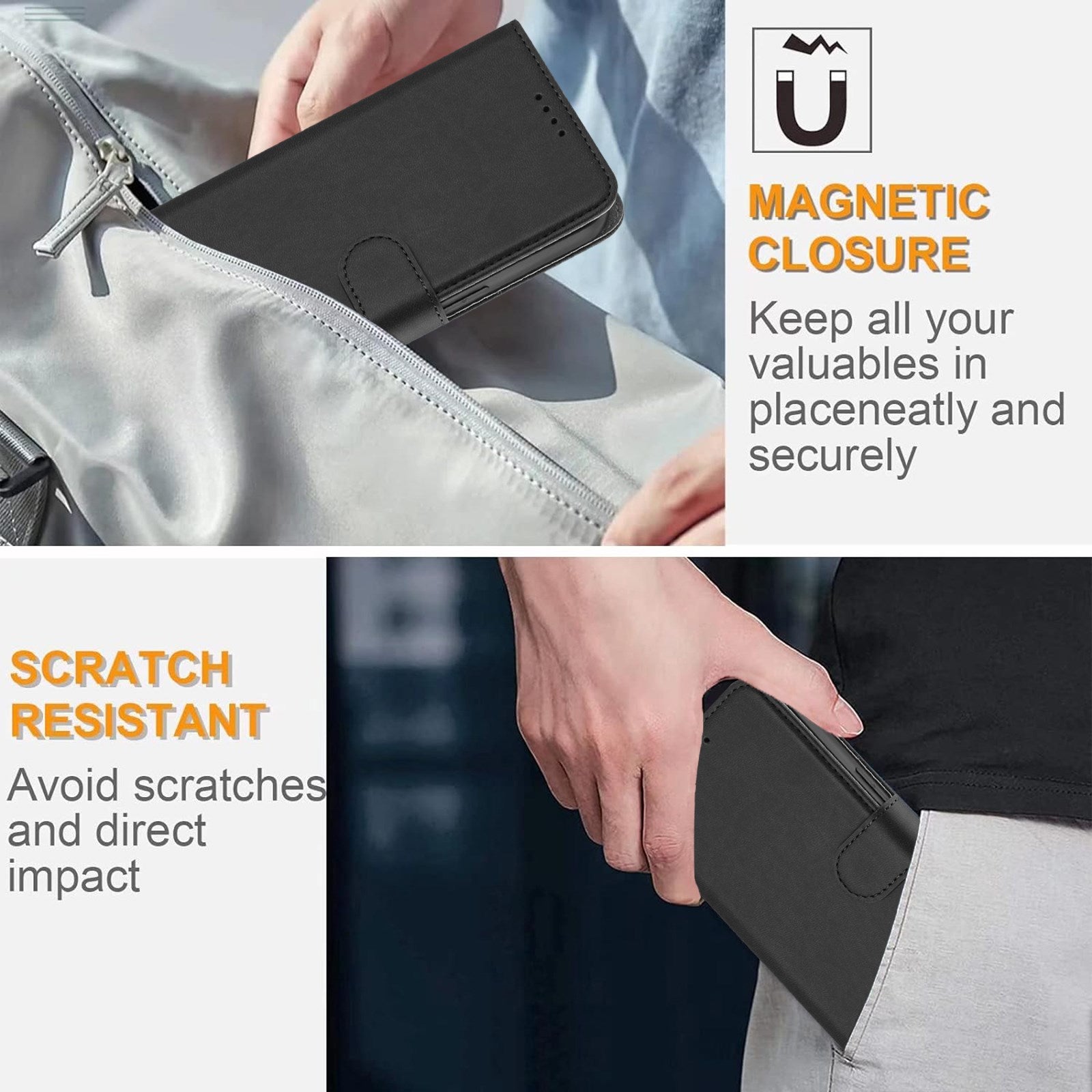 Honor Magic8 Lite EIDERWOOD Kunstlæder Flip Cover m. Pung - Sort