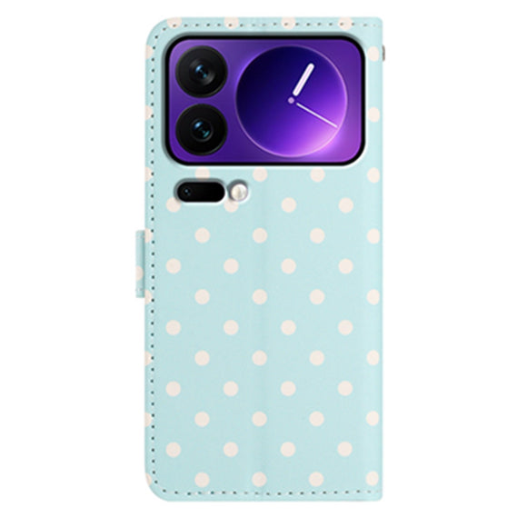 EIDERWOOD Xiaomi 17 Pro Max Kunstlæder Flip Cover m. Polka Design - Blå