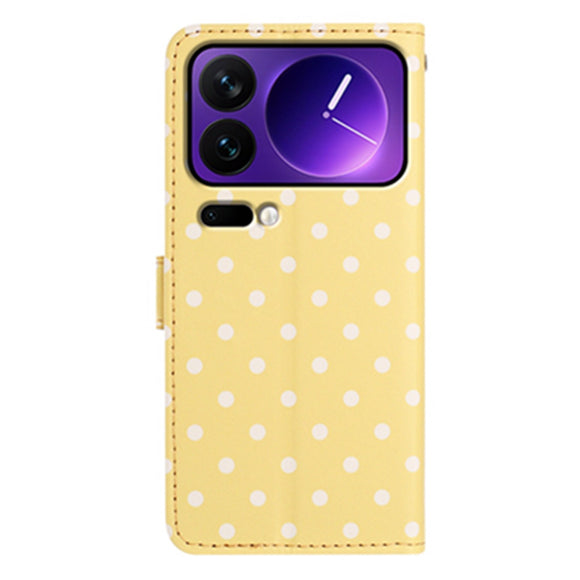 EIDERWOOD Xiaomi 17 Pro Kunstlæder Flip Cover m. Polka Design - Gul