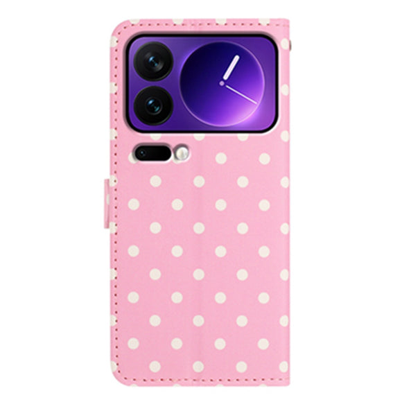 EIDERWOOD Xiaomi 17 Pro Kunstlæder Flip Cover m. Polka Design - Lyserød