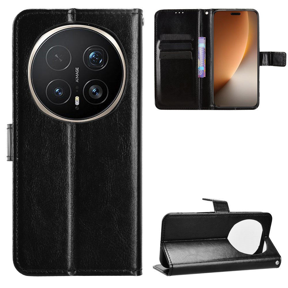 Honor Magic8 Pro EIDERWOOD Kunstlæder Flip Cover m. Strop - Sort